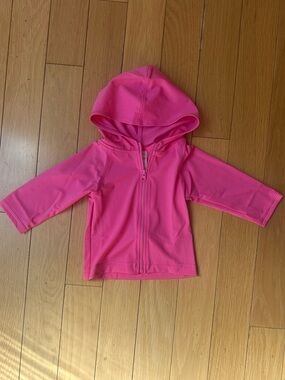 Baby Hot Pink Zip-Up Sunblock Rash guard Hoodie - Hannah Andersson
